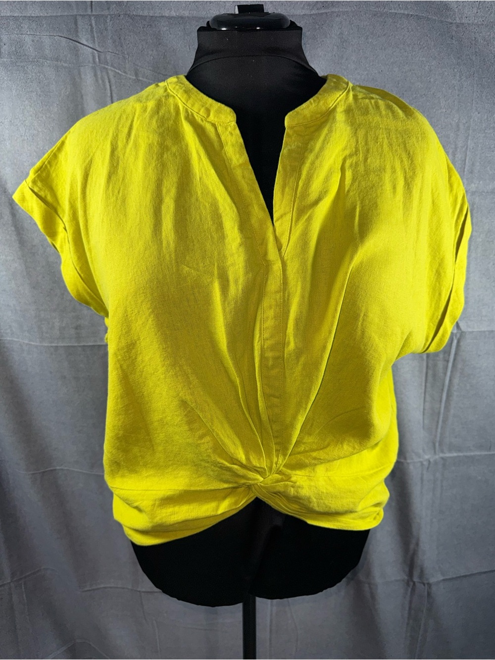 2478-Marc New York Jean Lemon Yellow Twist-Front Crop Top